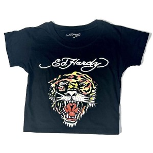 Women Ed Hardy Retro Tiger Baby Tee BABY TEES Black | BK42-P9FJMR